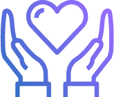 a heart in a hands icon