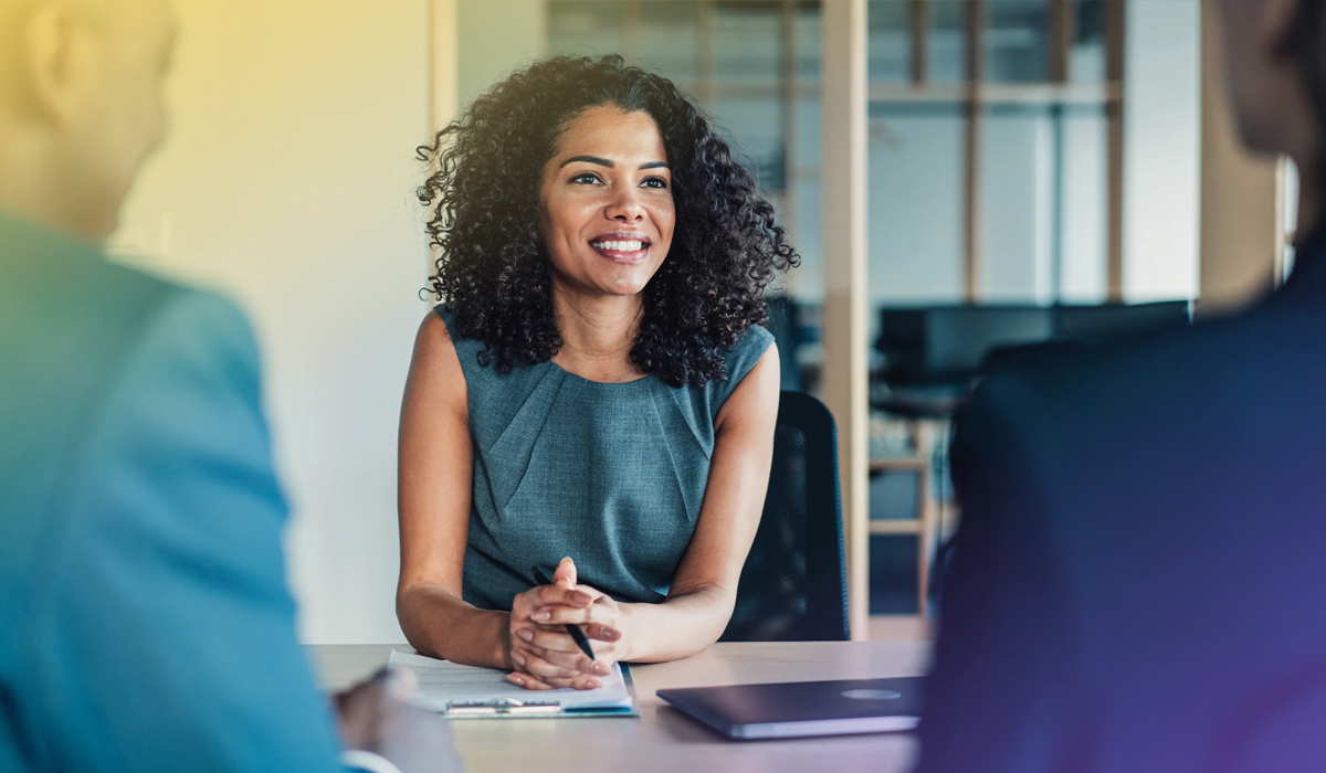 a female operations manager in a meeting